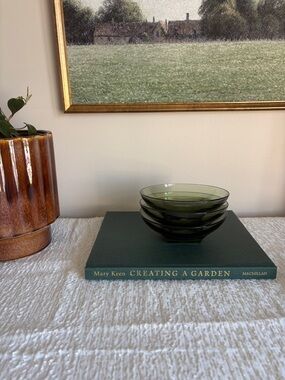 Hazel Atlas Capri Colony Green Glass Bowls - Set of 3